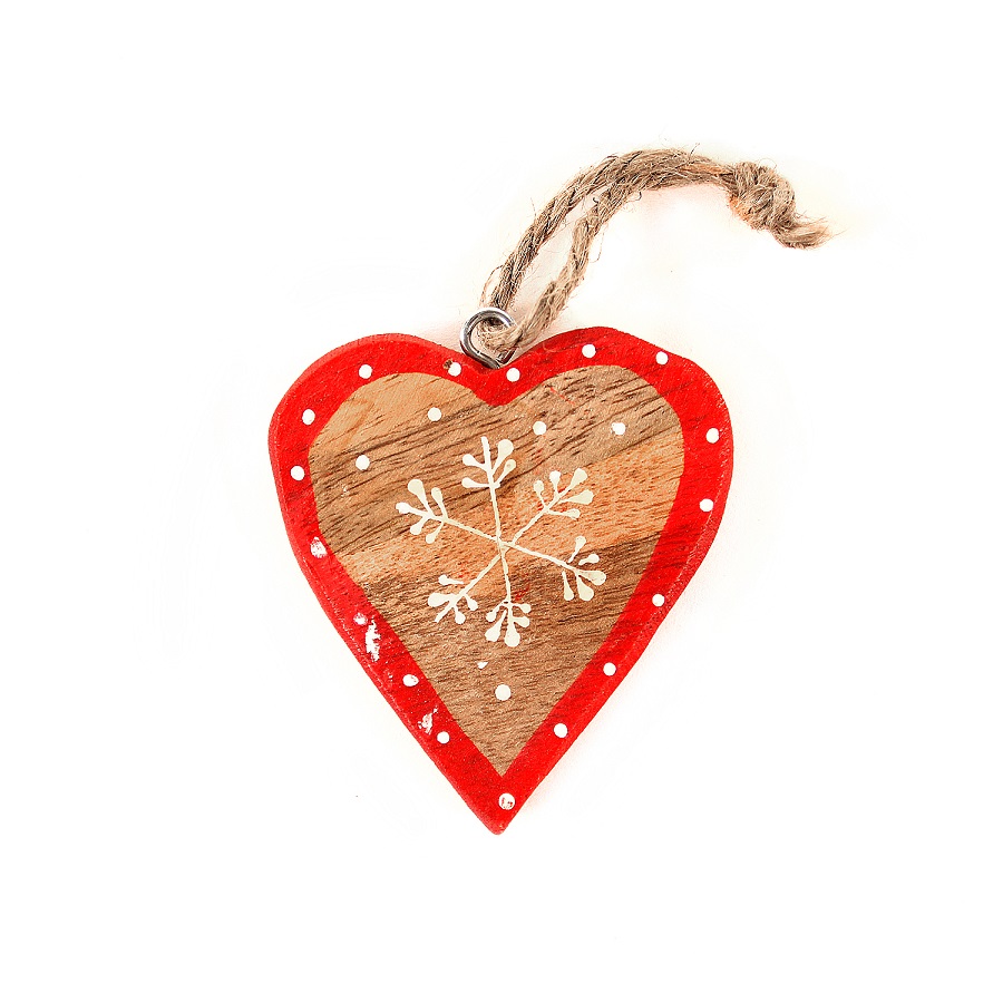 Набор елочных украшений деревянных в подарочной коробке "Звезды, ели, сердца с красным ободком" Star ENJOYME  253088 Красный;разноцветный  - Вид №6