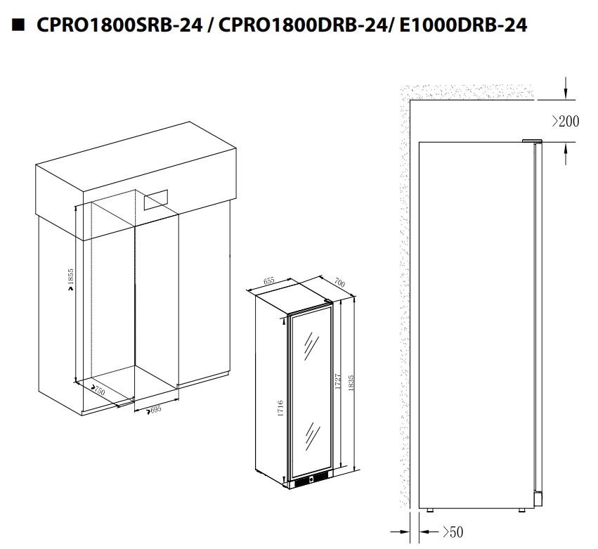 9173346 Винный шкаф Temptech E1000DRB-24 черный STDN-0073311 - Вид №4