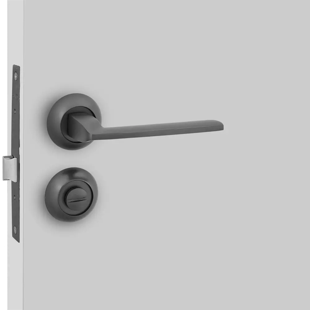 Дверные ручки Punto Spline с запиранием комплект цвет графит STLM-2193658 - Вид №5