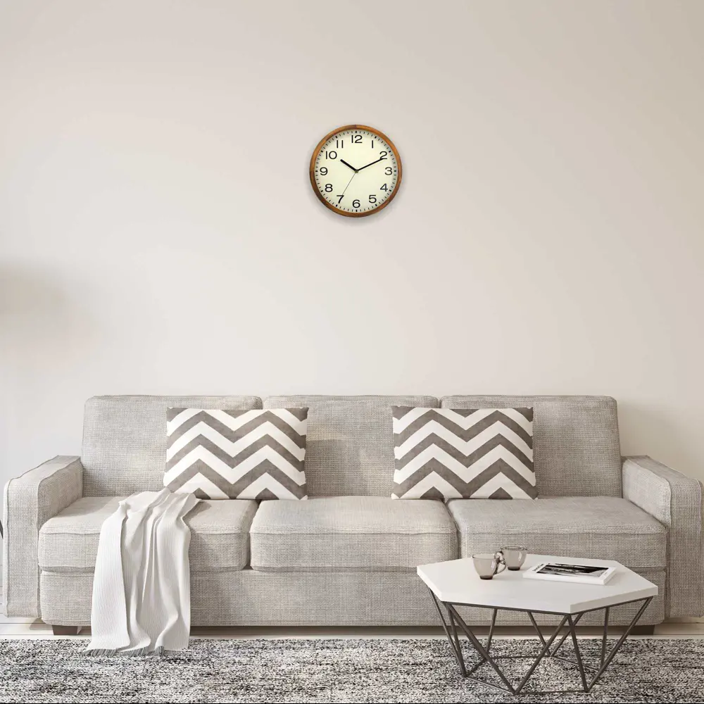 Часы настенные Apeyron Nature круглые пластик цвет коричневый бесшумные ø30 см Часы открытого типа с корпусом под дерево STLM-2022708 - Вид №1