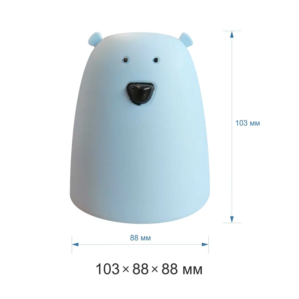 Ночник светодиодный «Мишка», IP44, цвет голубой APEYRON STLM-2075617 - Вид №10