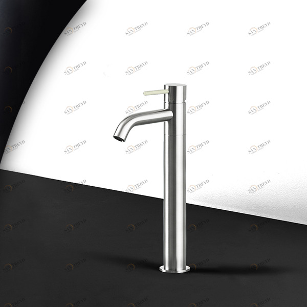 Смеситель для раковины сталь матовая с серой ручкой Toki Radomonte TKS3SCIL19