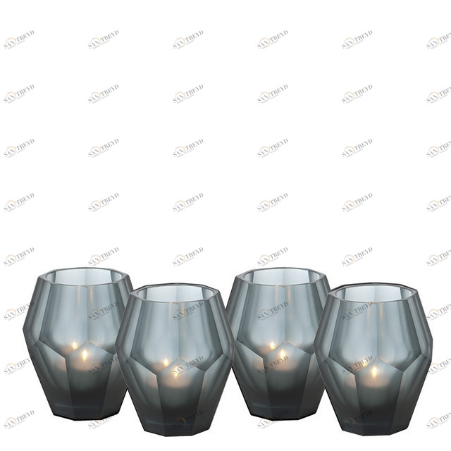 Подсвечник стеклянный синий 4 штуки Okhto S от Eichholtz EICHHOLTZ EICHHOLTZ 060316 Серый 