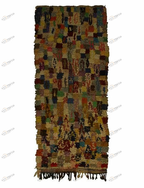 AFOLKI Прямоугольный коврик в стиле пэчворк из шерсти и хлопка с длинным ворсом Boucherouite Taa1048be