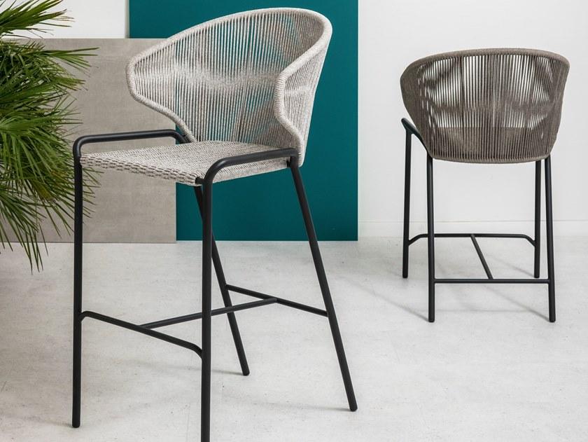 MANUTTI Высокий металлический табурет с подлокотниками Radius Bs69 - bs70 - Вид №7