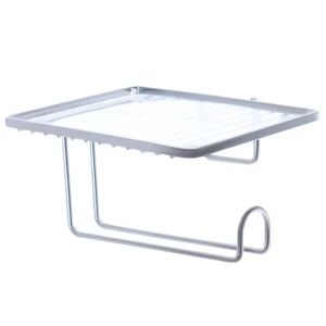 Держатель для туалетной бумаги с полкой для мобильного телефона Brissen без крышки цвет хром