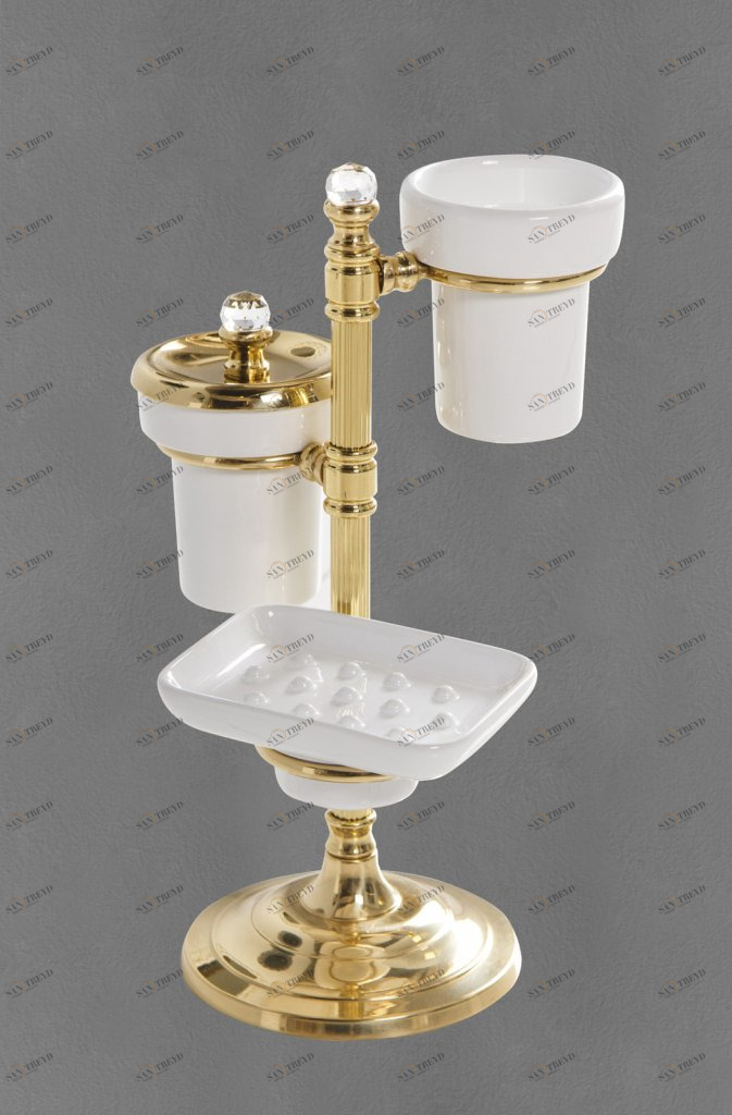 Настольный гарнитур, 2 стакана и мыльница ART&MAX LUCE AM-1916-Do-Ant