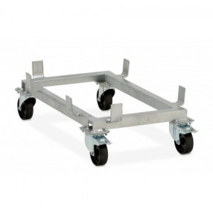 7816 СЕМО Подставка для контейнера CEMO GRP на колесах оцинкованная стальная рама 400 л.
Вес 14 кг