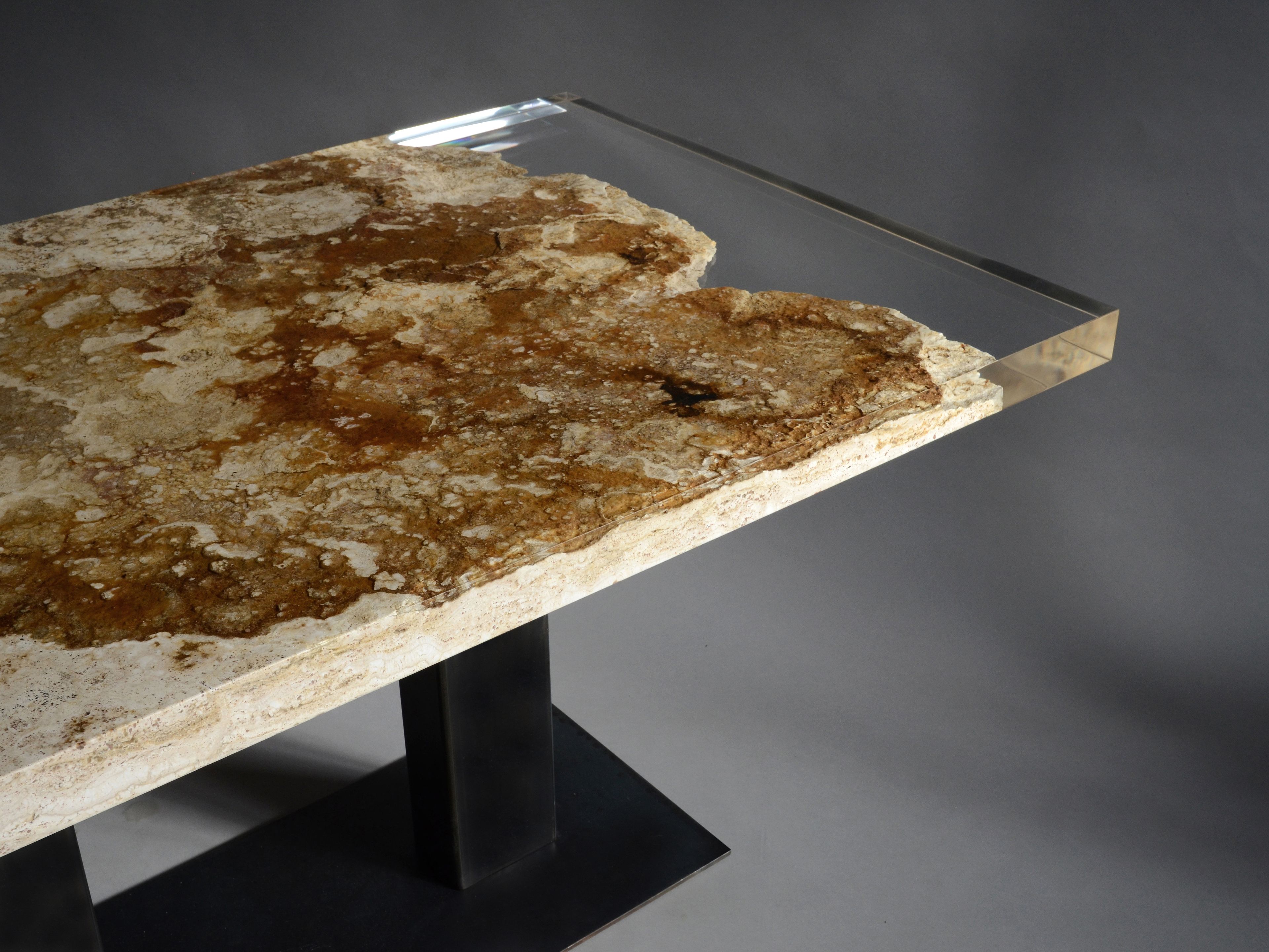 Прямоугольный обеденный стол из травертина от Rapolano alcarol Bedrock ARCH-00048666 - Вид №5