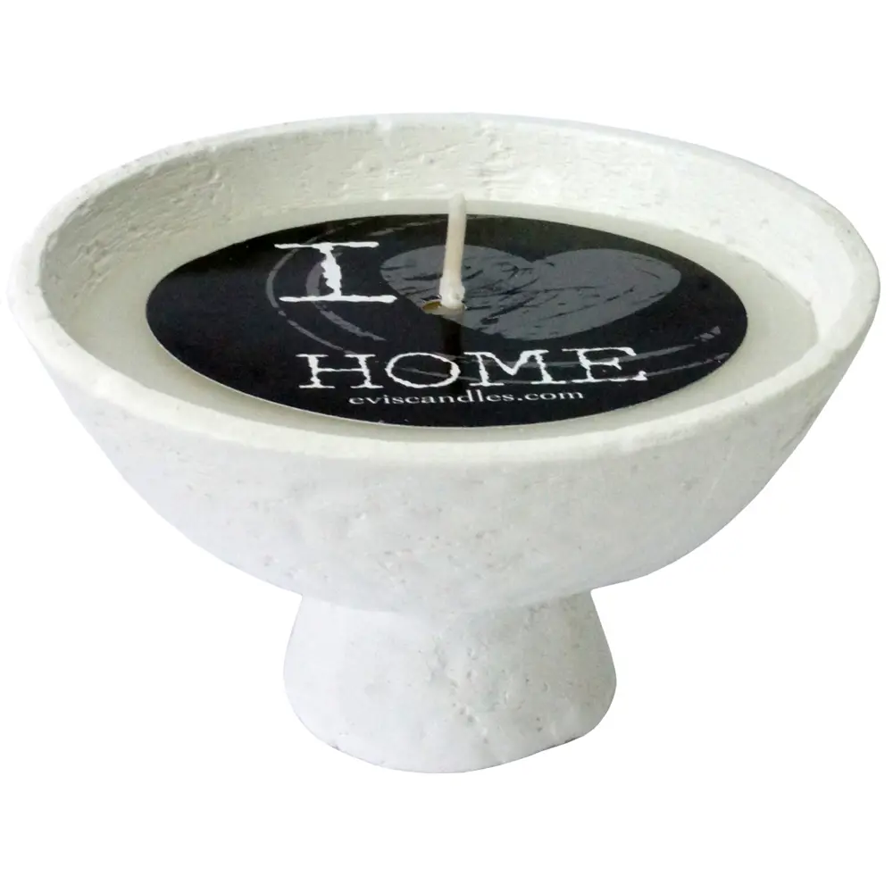 Свеча в гипсе Эльба белая 6 см EVIS STLM-2161593