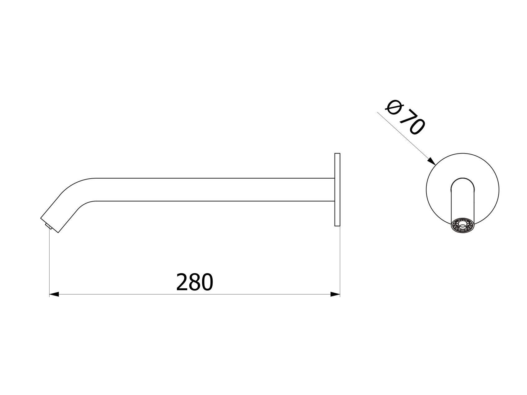 Стальной длинный дозирующий носик для настенной ванны IB торт ARCH-00082824 - Вид №2