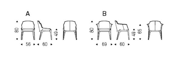 Кожаный мягкий стул с подлокотниками Cattelan italia MUSA ARCH-00119311 - Вид №4