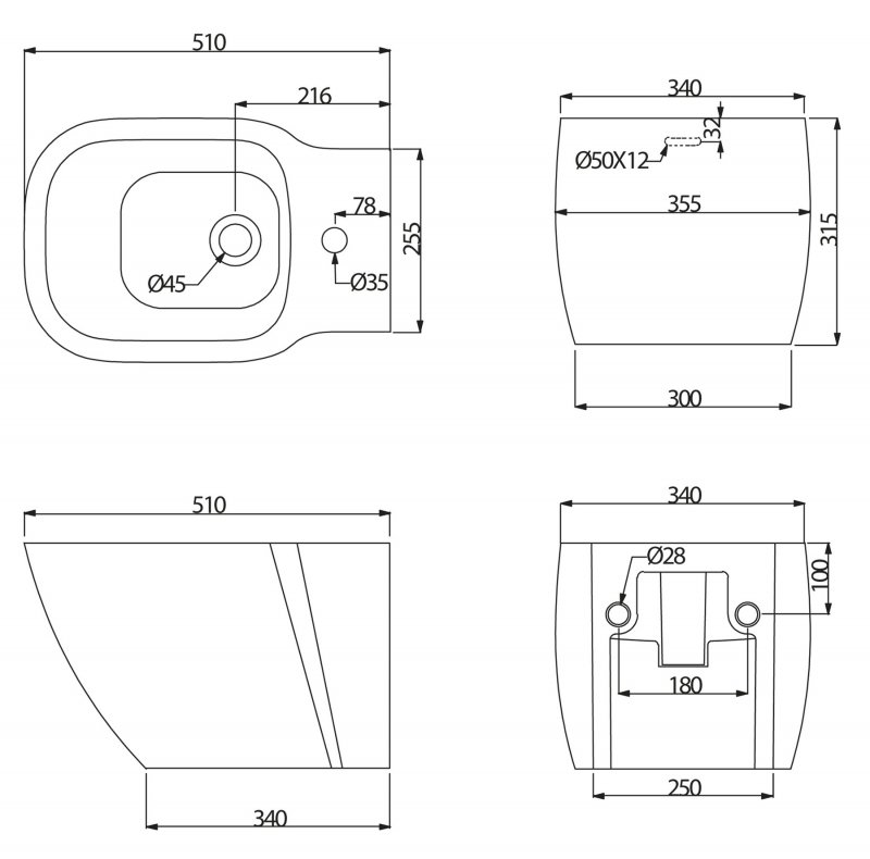 BB114BH Биде подвесное  BELBAGNO  - Вид №3