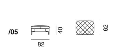 Кожаный квадратный пуф de Sede DS-48 ARCH-00002744 - Вид №2
