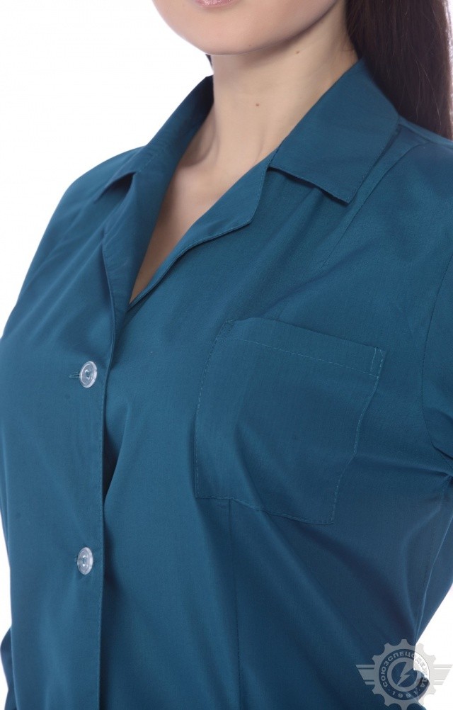 63258 Халат "Золушка" бирюза  Одежда для обслуживающего персонала  размер 44/170-176 Спецодежда  - Вид №6