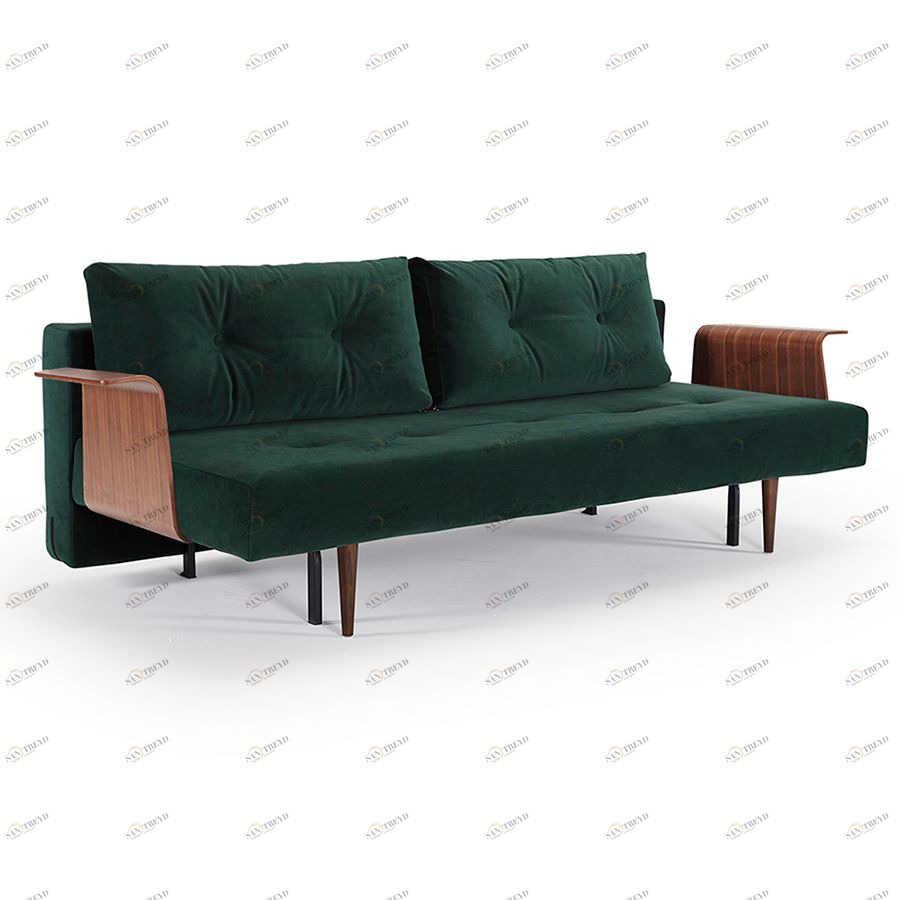Диван Recast Plus с подлокотниками Rests из ореха, зеленый Innovation Living RECASTPLUS540