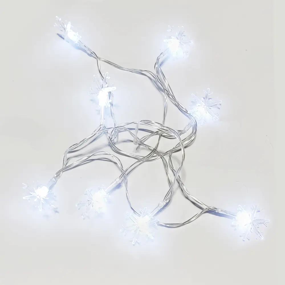 88943034 Электрогирлянда Снежинки 1.3 м холодный белый свет STLM-0949145 Santreyd  - Вид №1
