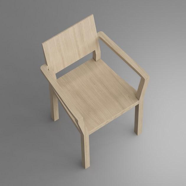 Vitamin Design Стул из массива дерева с подлокотниками Tau sun-id-1406111 - Вид №3