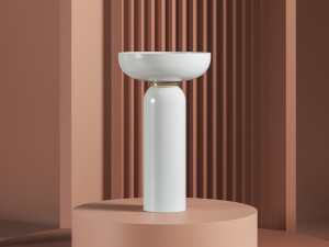 Керамическая круглая отдельно стоящая раковина