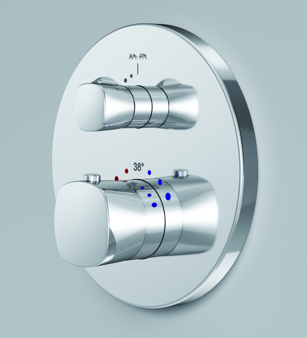 F71A75600 cмеситель д/душа монтируемый в стену с термостатом хром шт. AM.PM Spirit 2.1  - Вид №1