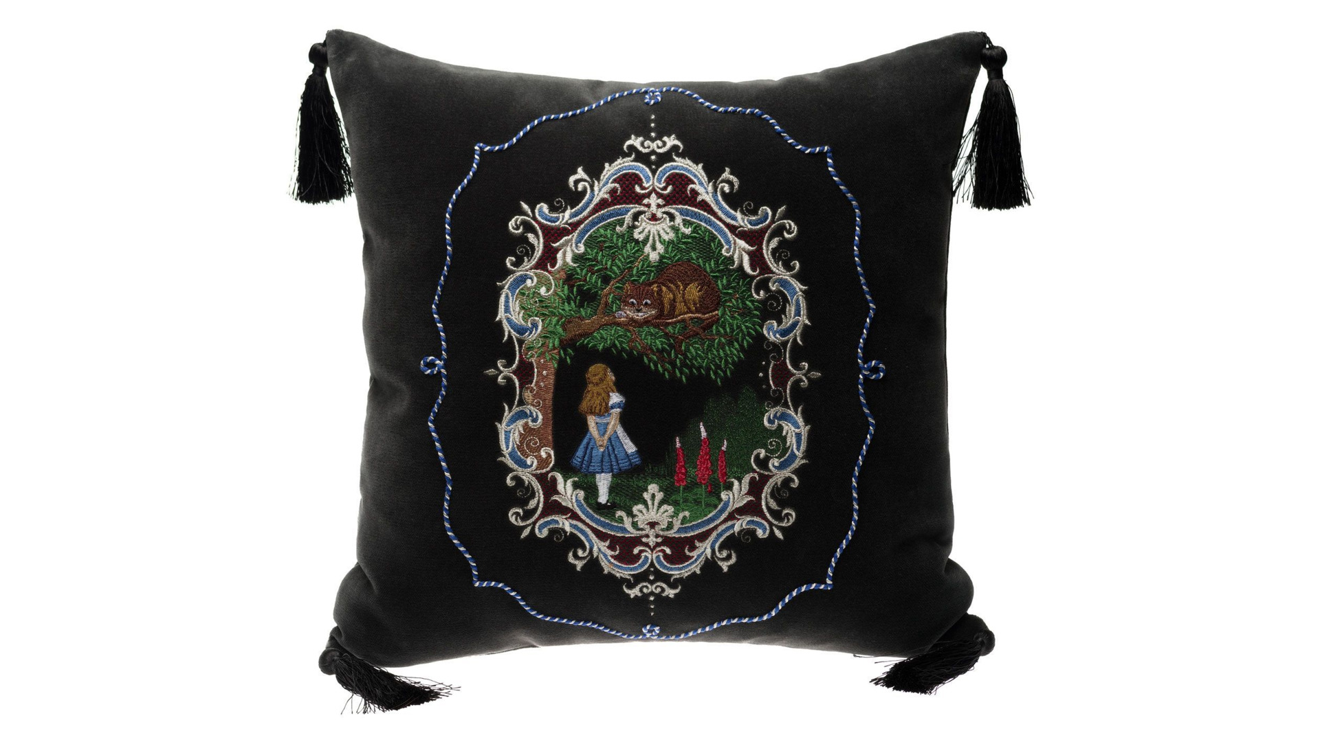 10660413 Торжокские золотошвеи Подушка диванная "В стране чудес" бархат Разм. 40*40 Мод. 906 Бархат  - Вид №2