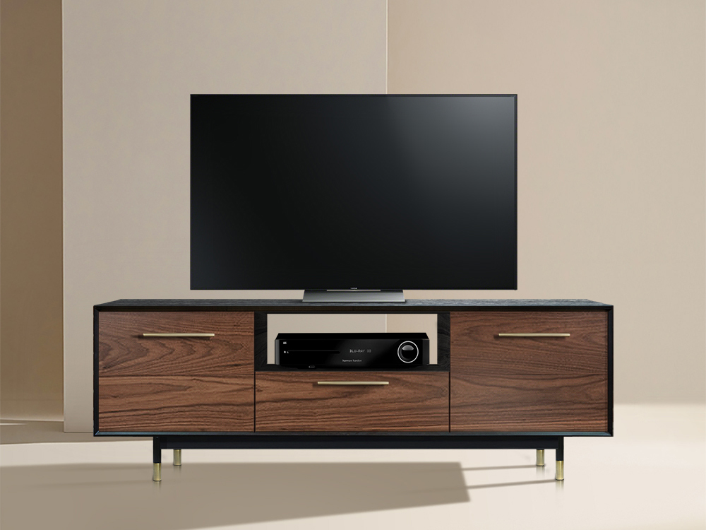 Тумба под телевизор с ящиком американский орех Impala ACWD IMPALA 00-3981933 Коричневый;черный  - Вид №1