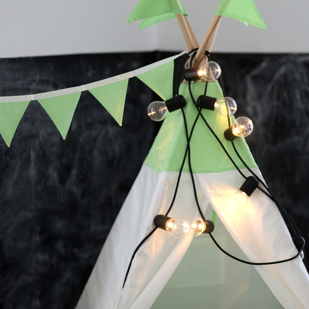 Вигвам для детей Lime 130х130 с гирляндой из флажков VAMVIGVAM LIME 281903 Зеленый Santreyd  - Вид №8