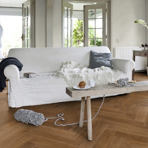 Паркет Ёлка Solidfloor New classic Шантильи Дуб Натур с брашью (Текстурированная) 610х122 мм 1195080 - Вид №13