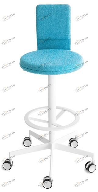 Lapalma Регулируемый по высоте табурет из ткани на колесиках со спинкой Lab S71