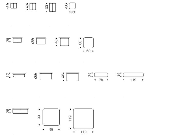 Квадратный металлический журнальный столик и зеркальный Хрустальный верх Cattelan italia BENNY ARCH-00037360 - Вид №4