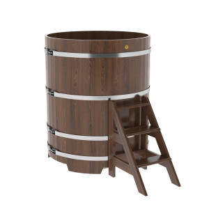 1288 Купель круглая из дуба d=1,17х1,4 морёная Alyarus