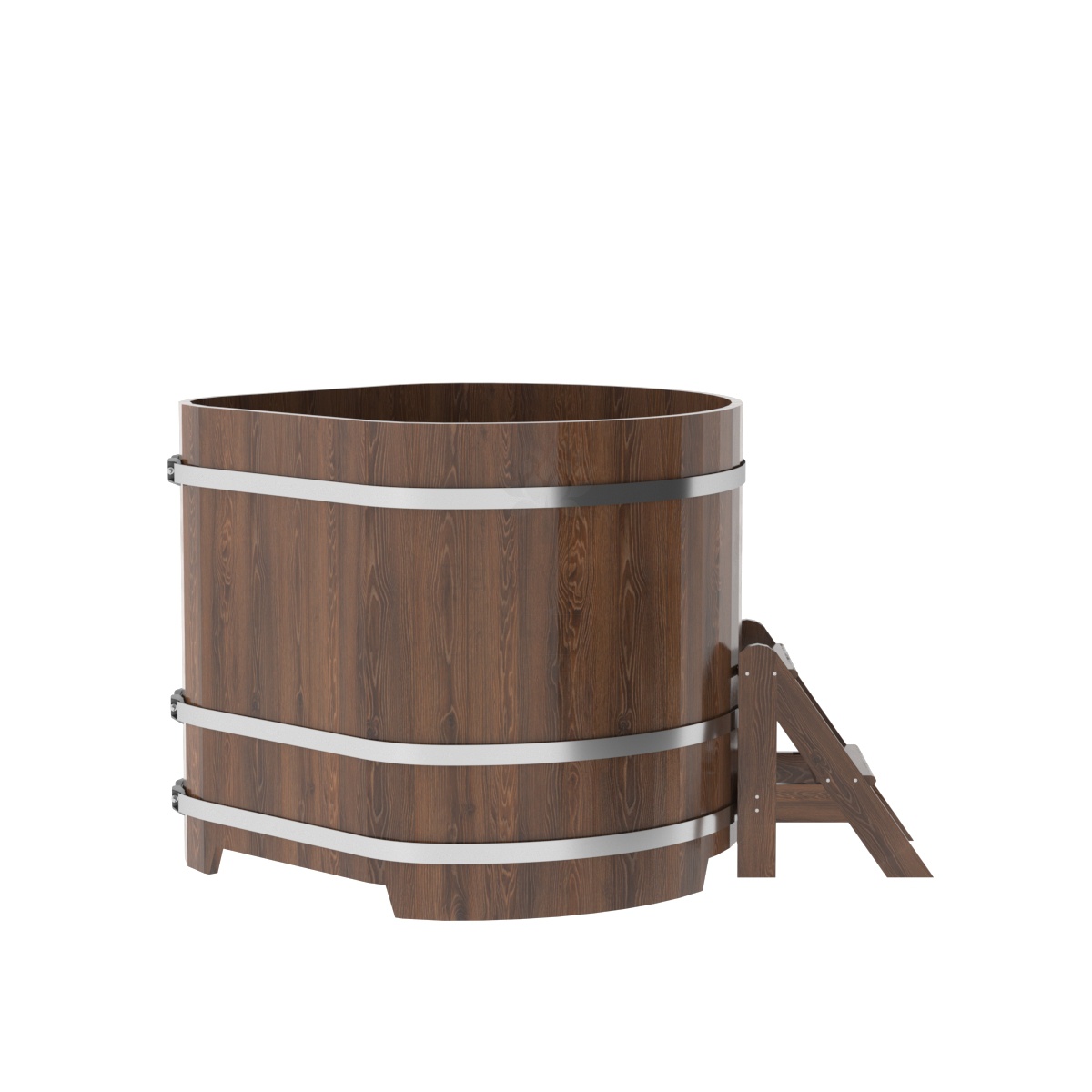 1356 Купель угловая из дуба 1,19х1,19х1,1 морёная Alyarus  - Вид №2