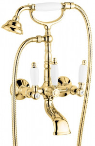 121611OR Смеситель Deco Ceramic с ручным душем для ванной, цвет золото