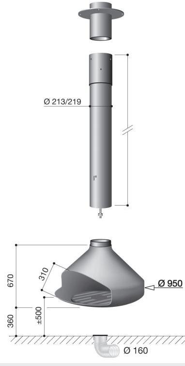 Focus creation Открытый подвесной стальной камин Ergofocus sun-id-1404270 - Вид №1