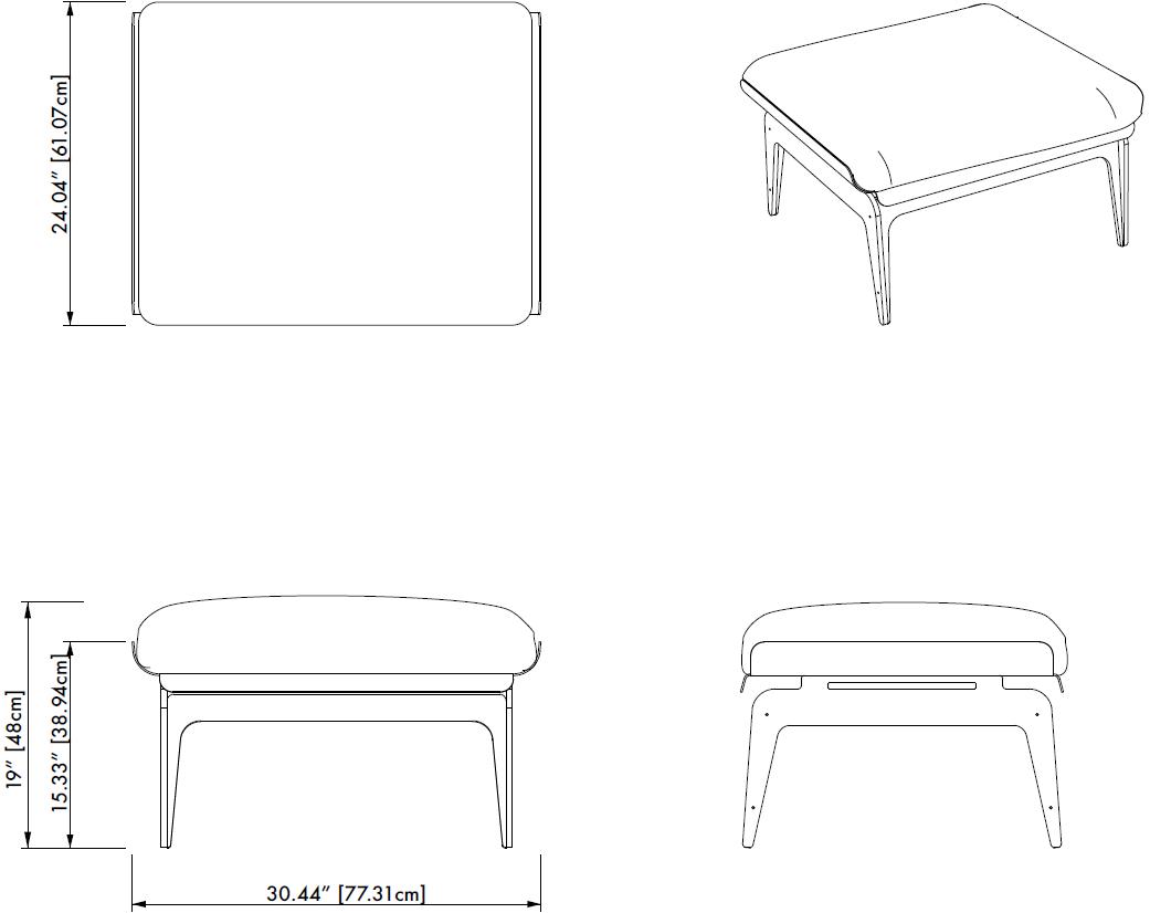 GABRIEL SCOTT Подставка для ног из ткани Boudoir sun-id-1444824 - Вид №4