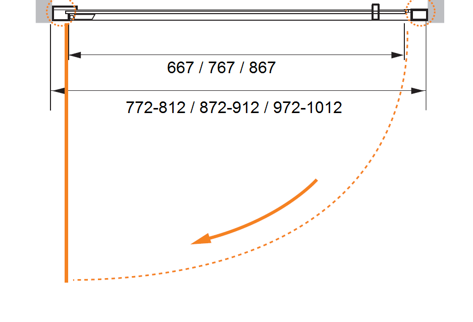 Душевая дверь в нишу CEZARES PORTA-D-B-11-100-C-Cr - Вид №4