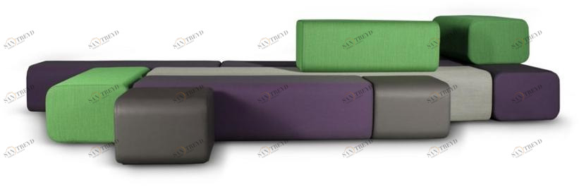 Marine Peyre Editions Модульный диван из ткани Bflex sun-id-1465796