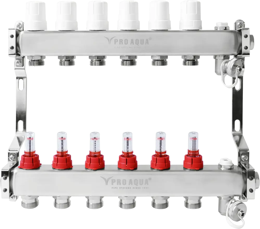 Коллекторная группа PRO AQUA с расходомерами 1"x3/4" 6 выходов 84736643
