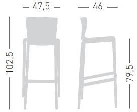 GABER Табурет из технополимера с подставкой для ног Spyker sun-id-1386602 - Вид №10