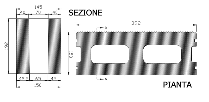 Виброкомпенсированный бетонный разделенный кирпичный блок Gallotta расколотые и рифленые ARCH-00121933 - Вид №2