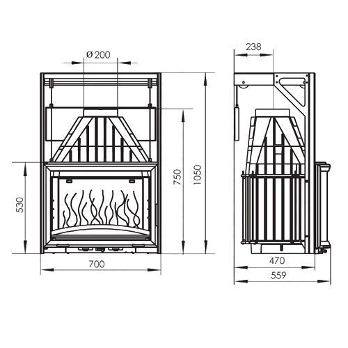 Каминная топка Мета Панорама 700 П 1492 - Вид №1