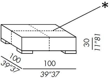 Meridiani Квадратный кожаный пуф с обивкой sun-id-1467425 - Вид №6