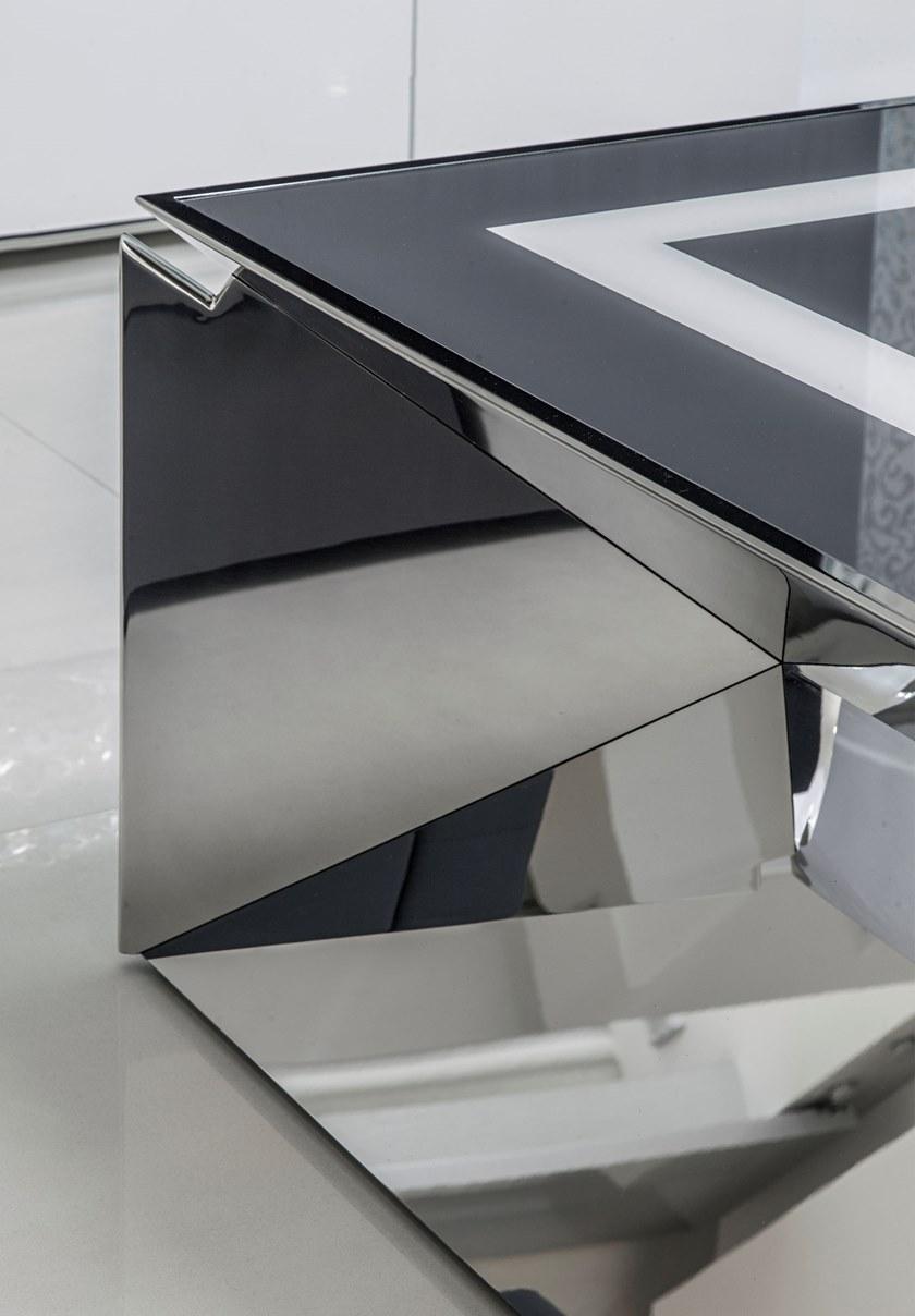 Officine Sandrini Треугольный журнальный столик из стали и стекла Frame sun-id-1462540 - Вид №3