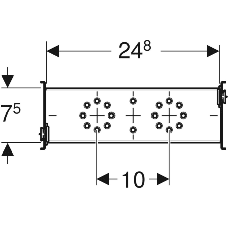 461.741.00.1 Траверса Geberit GIS для настенного смесителя наружного монтажа, 100 мм, с двумя поводами воды Geberit  - Вид №2