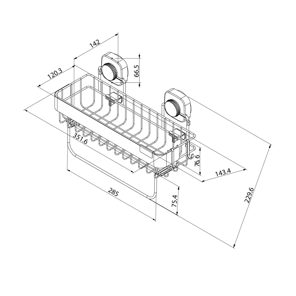Полка для душа Iddis Soul LM004WC1Bi44 1 ярус цвет черный STLM-2114846 - Вид №5
