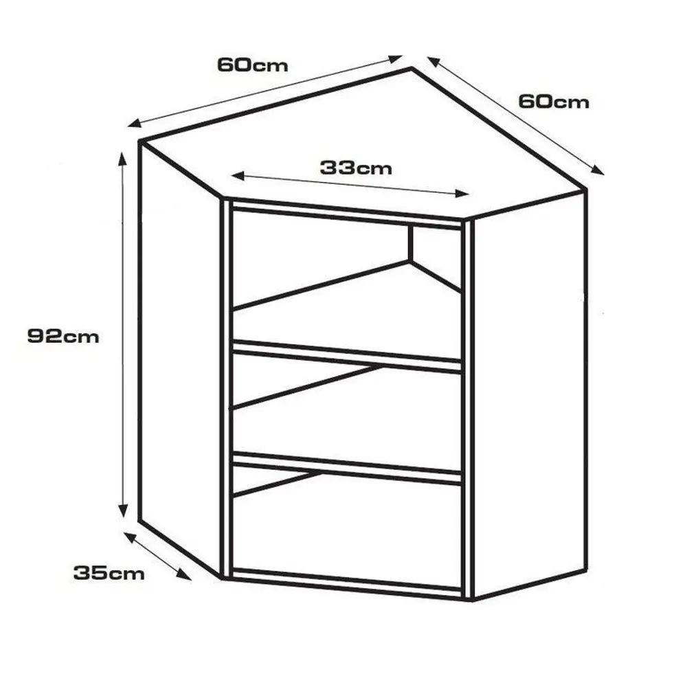 Каркас навесной угловой 60x92x60 см, ЛДСП, цвет белый DELINIA STLM-2032912 - Вид №5