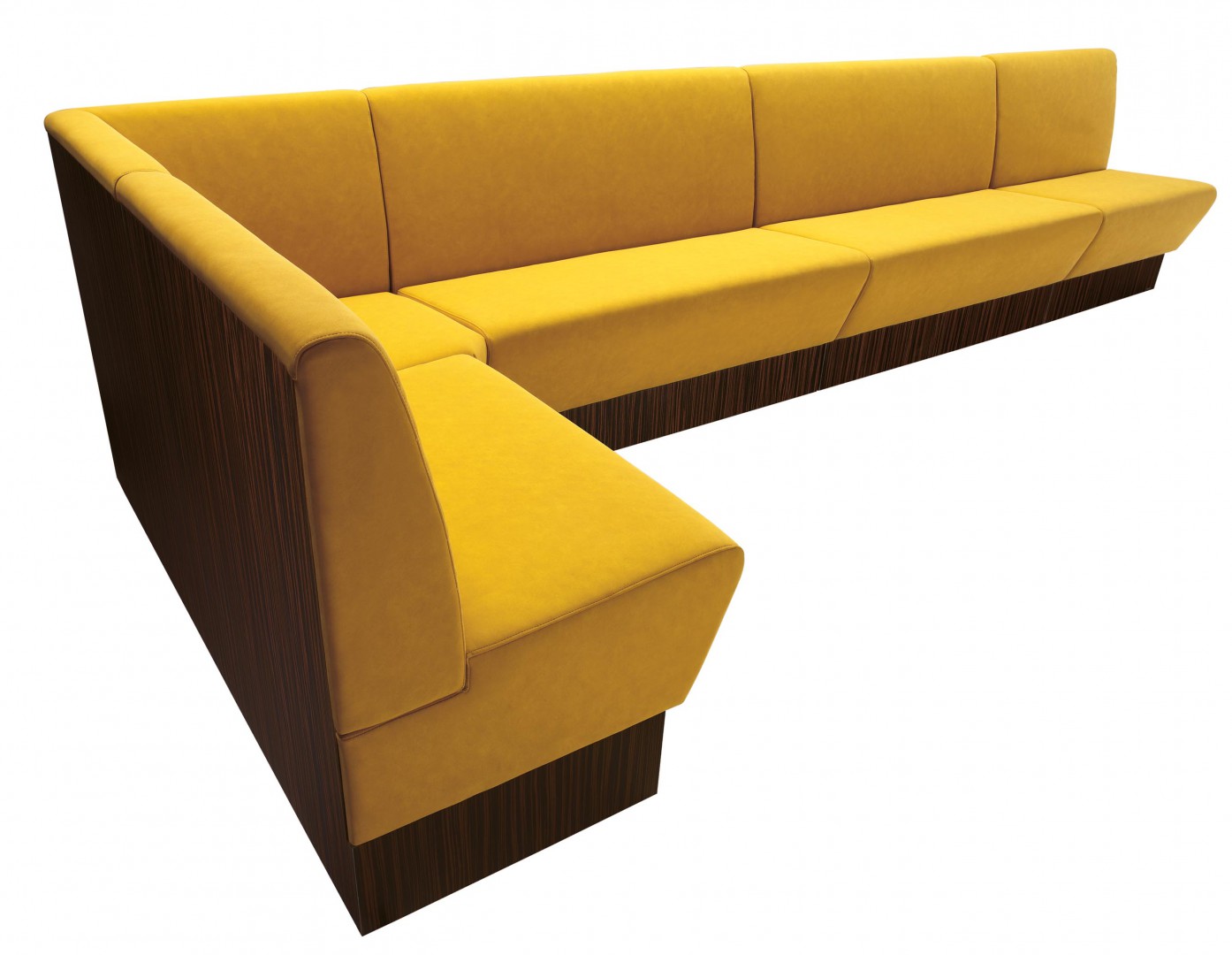 Space 249 Модульная система сидений. Сиденье и спинка обитые. Ламинат спереди, по бокам и сзади (толщина борта 2 см). Линейный модуль 120см. Спинка H 87 см. Et al. Space - Вид №2