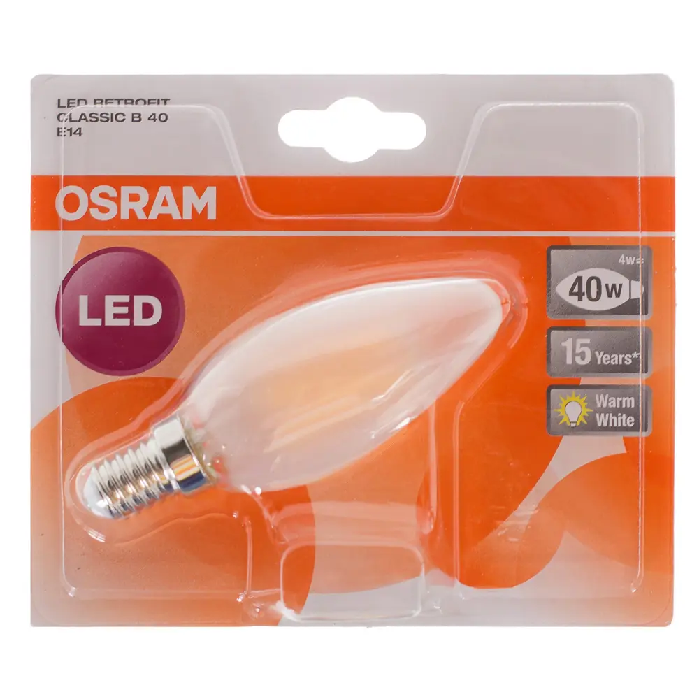 Лампа светодиодная Osram E14 4 Вт 470 Лм свет тёплый белый матовая 18609957 STLM-2193497  - Вид №1