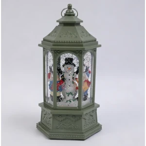 Фигура Снеговик для дома 4 светодиода 22 см цвет зеленый