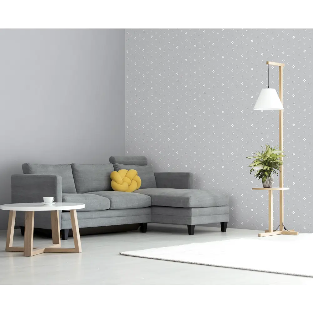 Victoria Stenova Monogramm: Серые флизелиновые обои с аристократичным узором 89425435 STLM-1574847 - Вид №5